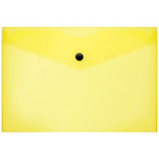 Конверт на кнопке Бюрократ Double Neon DNEPK804A5YEL A5 пластик 0.18мм желтый