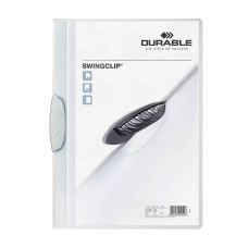 Папка с фигурным клипом Durable Swingclip 2260-02 полупрозрач. верх.лист A4 1-30лист. белый