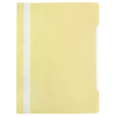 Папка-скоросшиватель Бюрократ Pastel -PSLPAST/YEL A4 прозрач.верх.лист пластик желтый 0.14/0.18