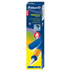 Ручка перьев. Pelikan School Pelikano Junior (PL940874) синий A сталь нержавеющая для правшей в компл.:картридж 1шт с синими чернилами карт.уп.