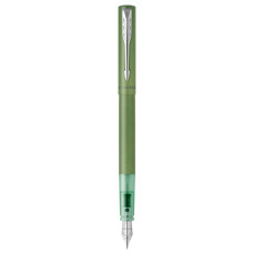 Ручка перьев. Parker Vector XL F21 (2159762) зеленый мет. F сталь нержавеющая в компл.:картридж 1шт с синими чернилами подар.кор.