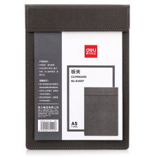 Папка-планшет Deli 64507GREY A5 кожа искуственная серый с магн.крышкой
