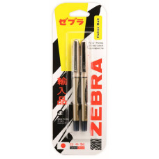 Ручка-роллер Zebra ZEB-ROLLER BE& AX7 0.7мм стреловидный пиш. наконечник черные чернила блистер (2шт)