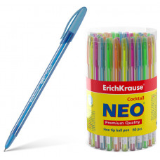 Ручка шариков. Erich Krause Neo Cocktail (33518) ассорти d=0.7мм син. черн. линия 0.25мм