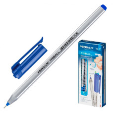 Ручка шариковая Pensan TRIBALL (1003BLUE) 1мм игловидный пиш. наконечник круглая телескопич.корпус корпус пластик серебристый/синий синие чернила коробка картонная