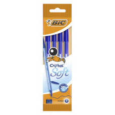 Набор шариковых ручек Bic CRISTAL SOFT (918527) 0.35мм прозрачный синие чернила пакет (4шт)