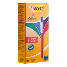 Ручка шариков. Bic Colours Fine (982867) d=0.8мм ассор. кор.карт. автоматическая 4стерж. линия 0.36мм 4цв.