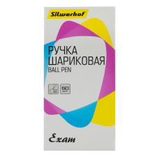 Ручка шариковая Silwerhof EXAM 0.7мм стреловидный пиш. наконечник резин. манжета синие чернила коробка картонная