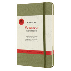 Блокнот Moleskine VOYAGEUR VN002K16 Medium 115x180мм обложка текстиль 208стр. линейка зеленый