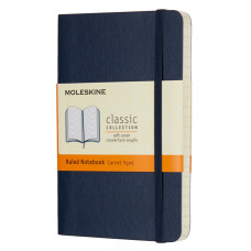 Блокнот Moleskine CLASSIC SOFT QP611B20 Pocket 90x140мм 192стр. линейка мягкая обложка синий сапфир