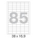 Этикетки Promega 73649 A4 16.9x38мм 85шт на листе/70г/м2/100л./белый матовое самоклей. универсальная